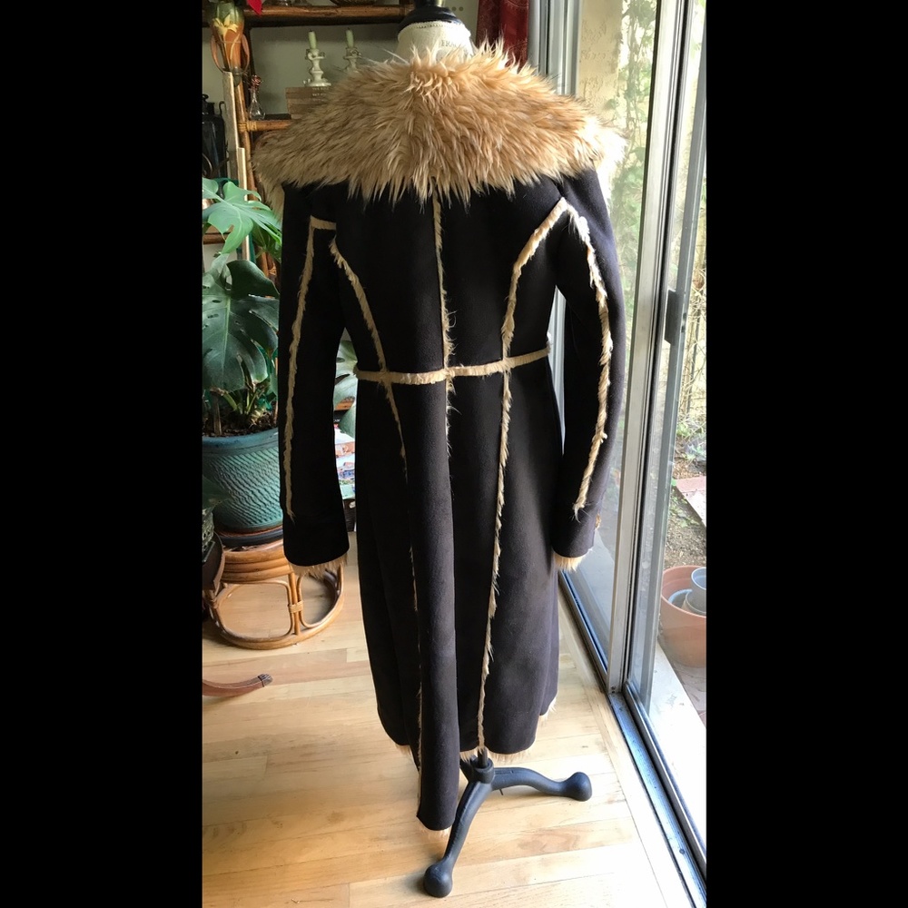 DONNA SALYERS FABULOUS (FAUX) FURS Penny Lane Chocolate Brown Coat Sz XS - Picture 4 of 10